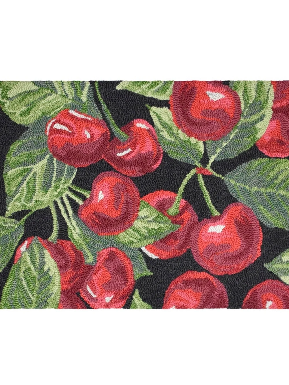 Spring Hooked Accent Rug Red Cherry Pattern - Picture 4 of 4
